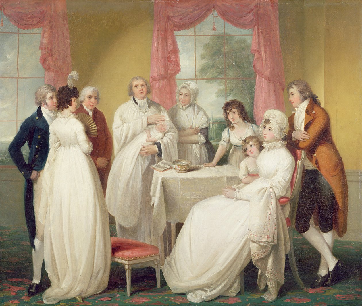 Batizado do Herdeiro, c.1799 (óleo sobre tela) ver também 152732 de William Redmore Bigg