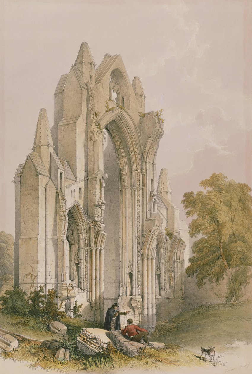 Priorado de Guisborough, interior do East End, de The Monastic Ruins of Yorkshire, gravado por George Hawkins (1819-52), 1842 de William Richardson
