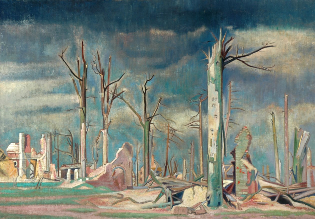 Avenida de Bourlon, Frente Ocidental (óleo sobre tela) de William Rothenstein
