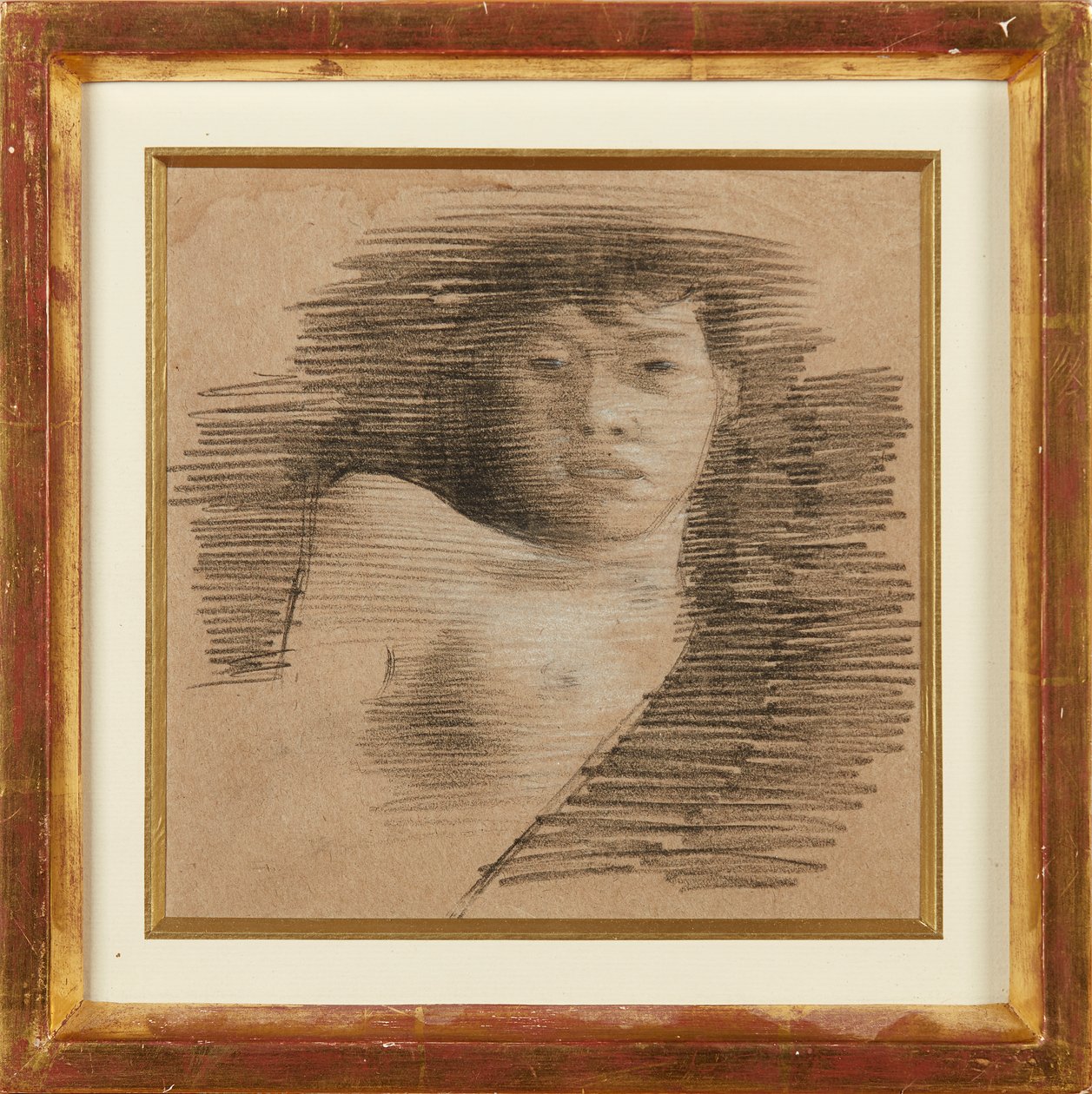 Rapariga em Paris (lápis de cera e giz branco) de William Rothenstein