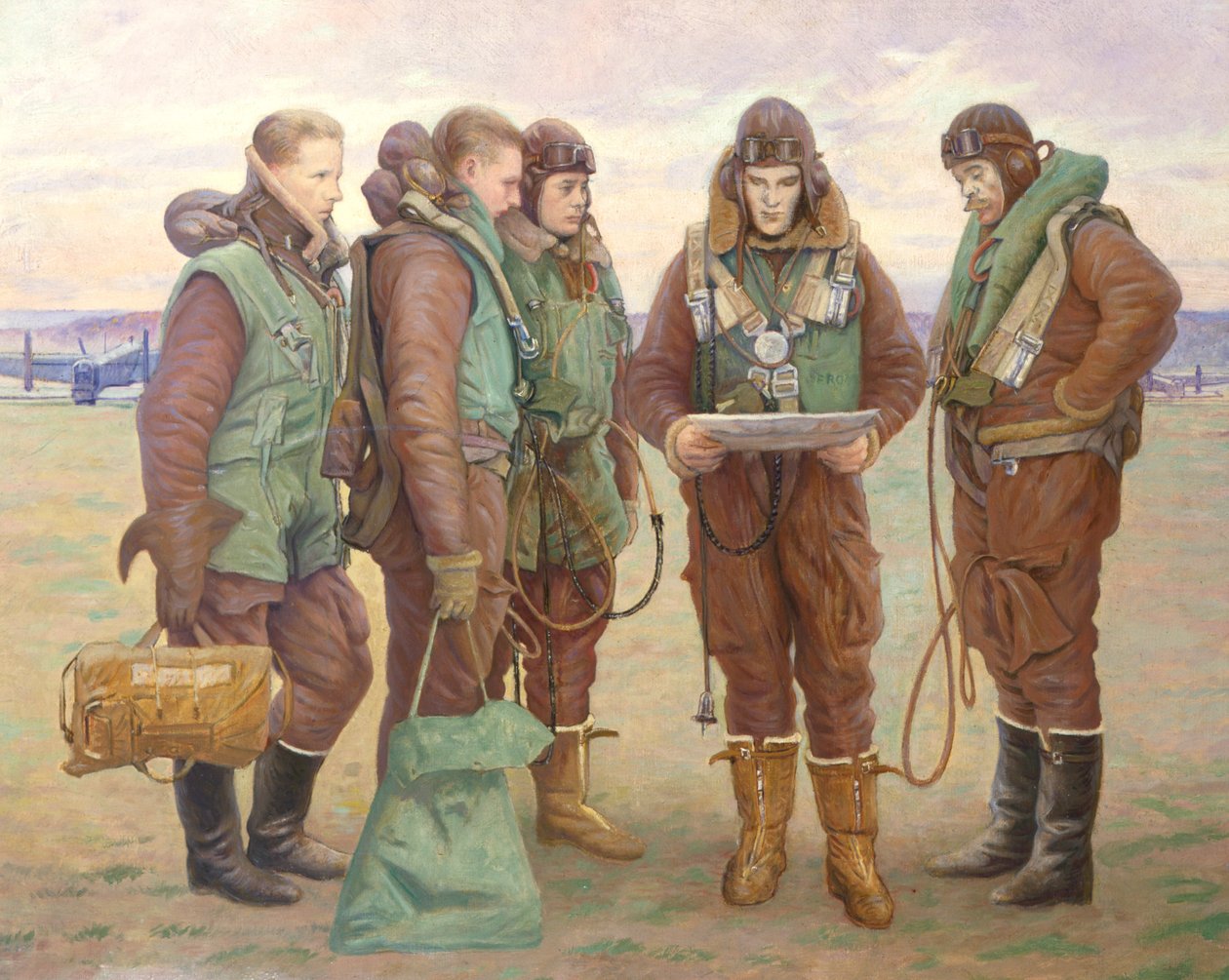 Pilotos em Tangmere de William Rothenstein