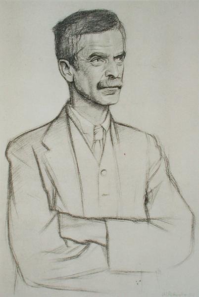 Retrato de John Lawrence Le Breton Hammond (1872-1949) de William Rothenstein