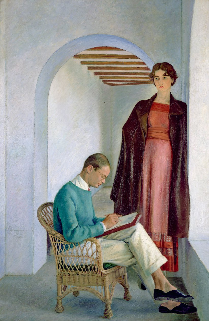 O Filho do Artista e a sua Mulher ou Duas Figuras num Interior, c.1930-35 (óleo sobre tela) de William Rothenstein