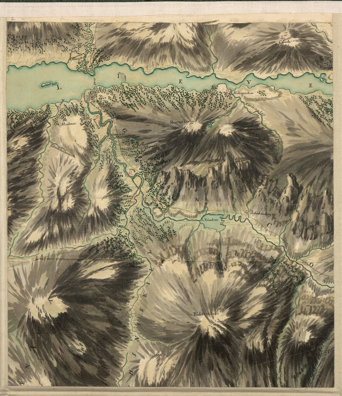 Passe de Glencoe, do Roy Military Survey of Scotland de William Roy
