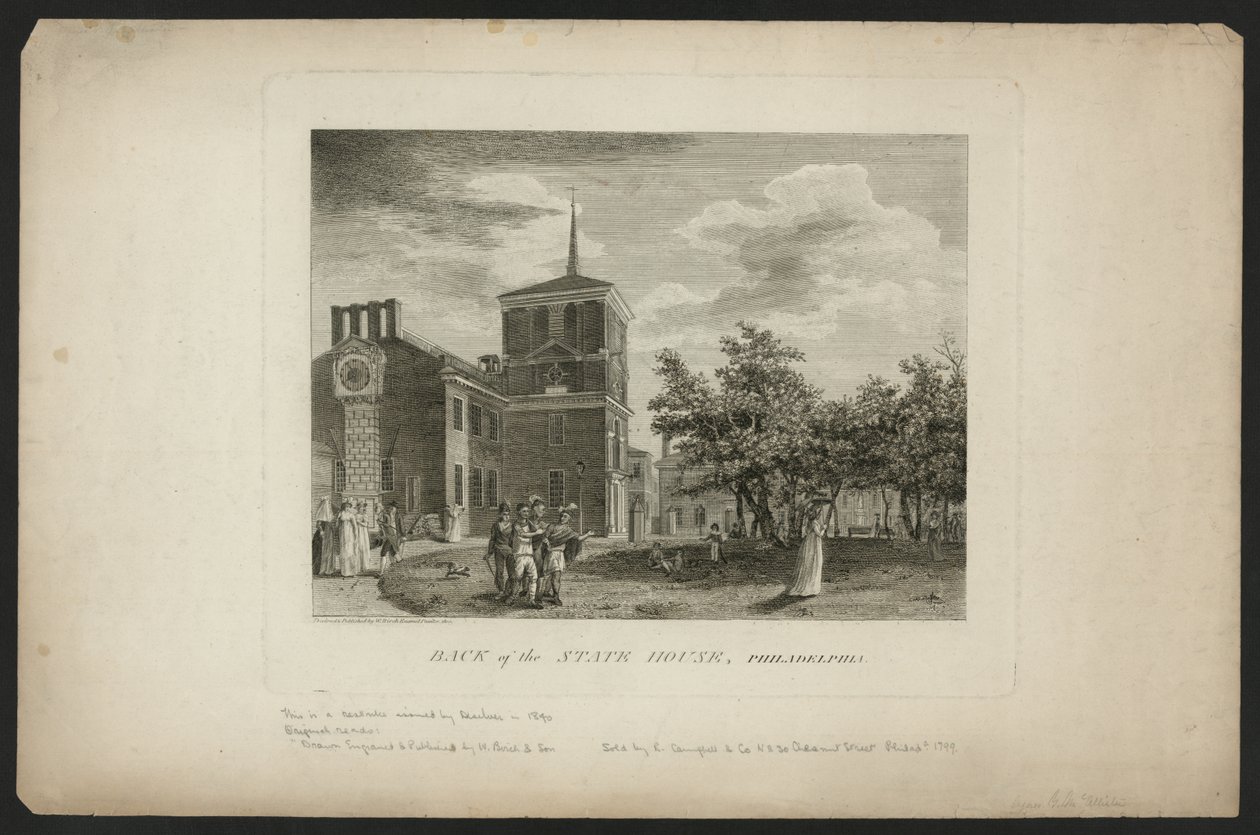 Back of the State House, Filadélfia de William Russell Birch