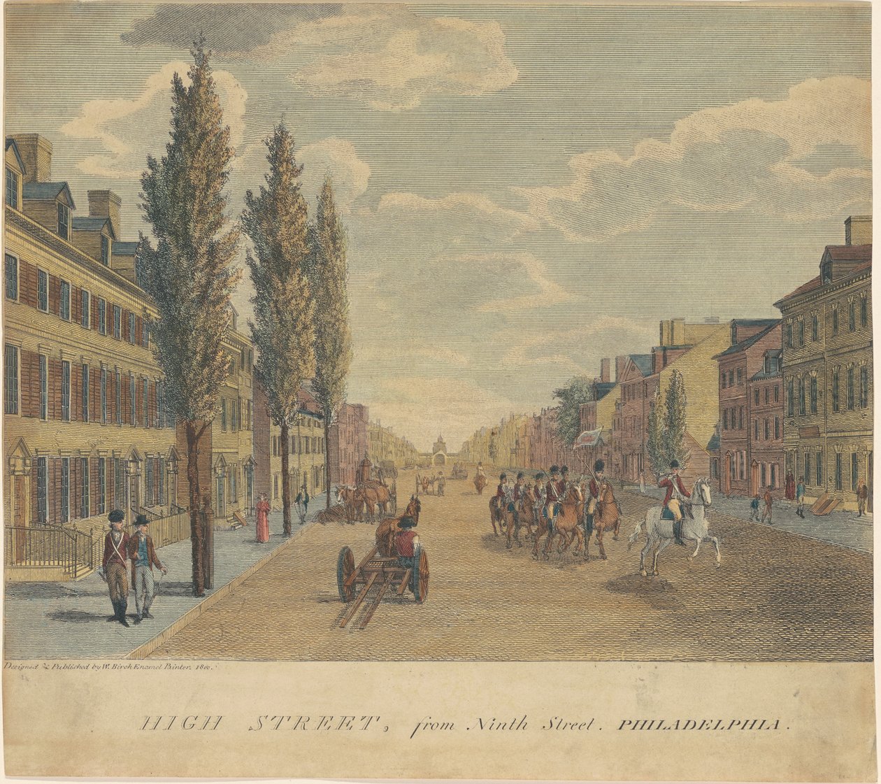 High Street, da Nona Rua, Filadélfia de William Russell Birch