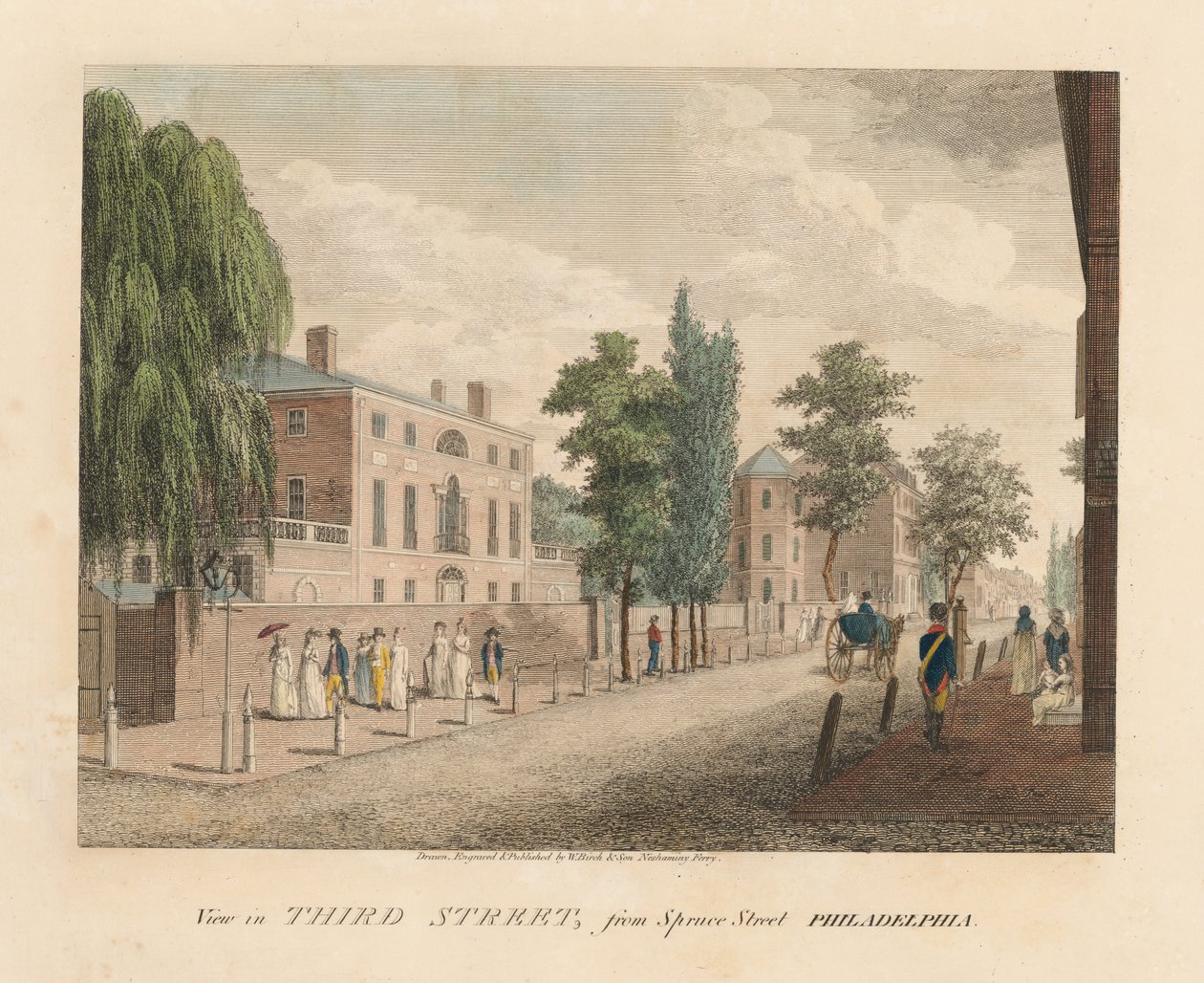 Vista da Third Street a partir da Spruce Street de William Russell Birch