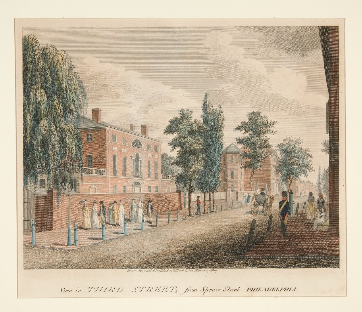 Vista da Third Street, a partir da Spruce Street, Filadélfia de William Russell Birch