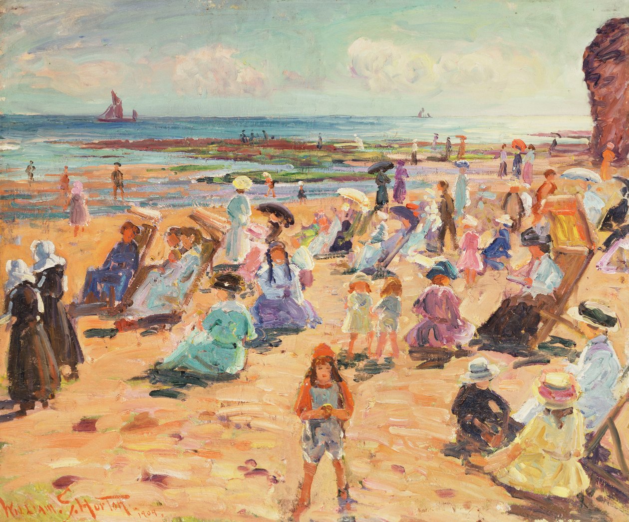 Cena de praia de William Samuel Horton