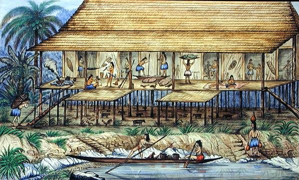 Dyak Longhouse de William Samwell