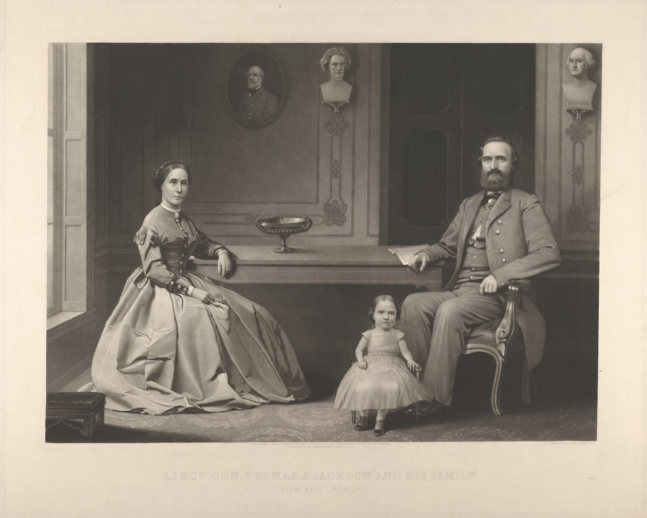Tenente General Thomas J. Jackson e Sua Família Stonewall Jackson, 1866. de William Sartain