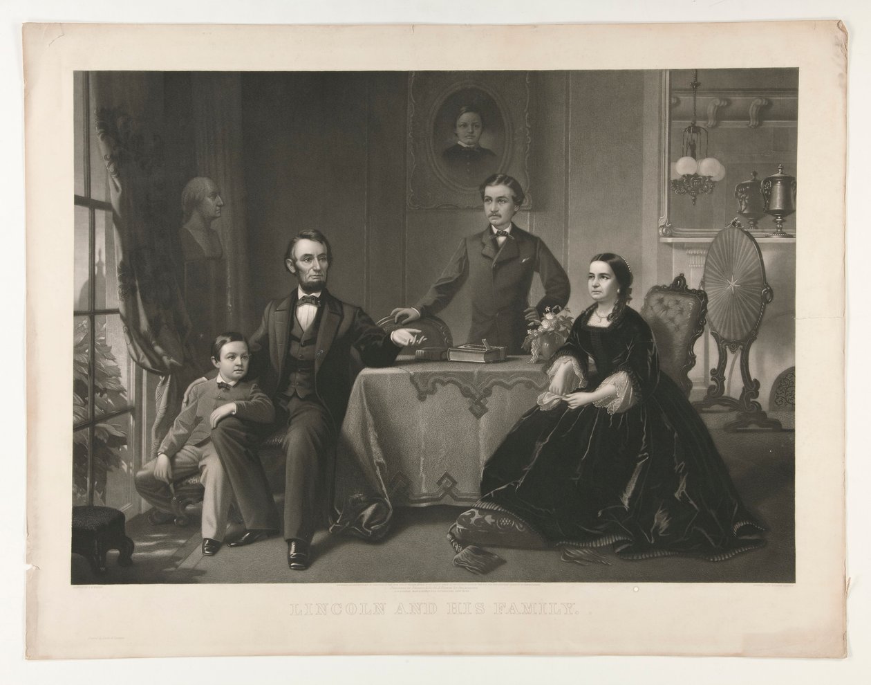 Lincoln e sua família de William Sartain