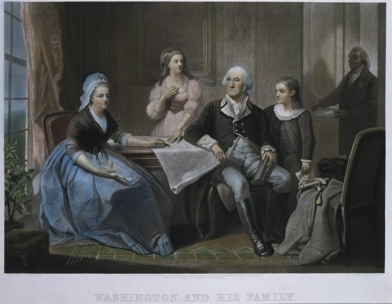 Washington e a sua família de William Sartain