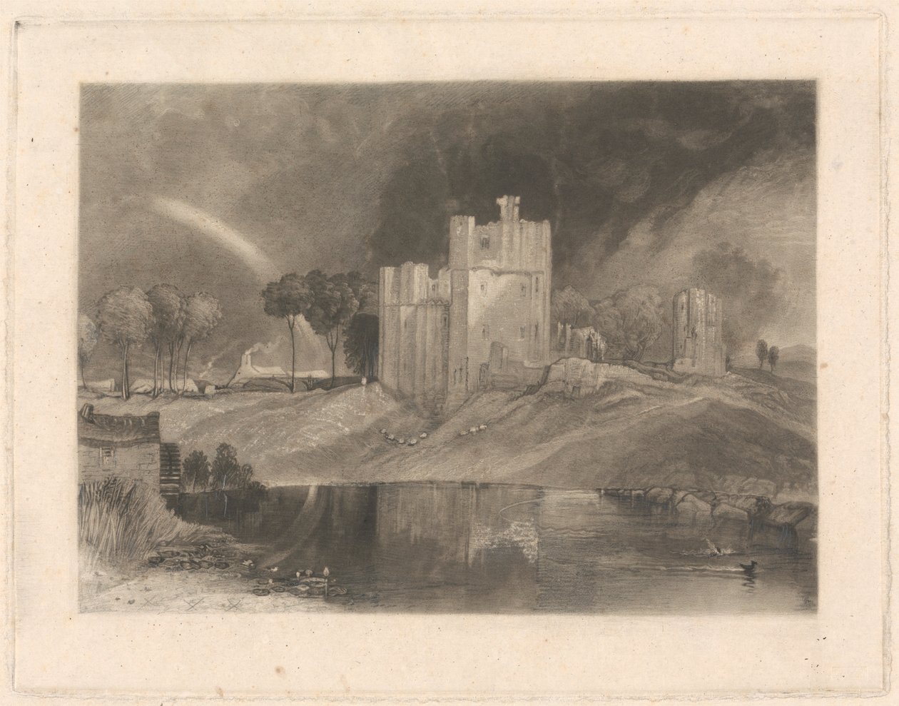 Castelo de Brougham, perto da Junção dos Rios Eamont e Lowther de William Say