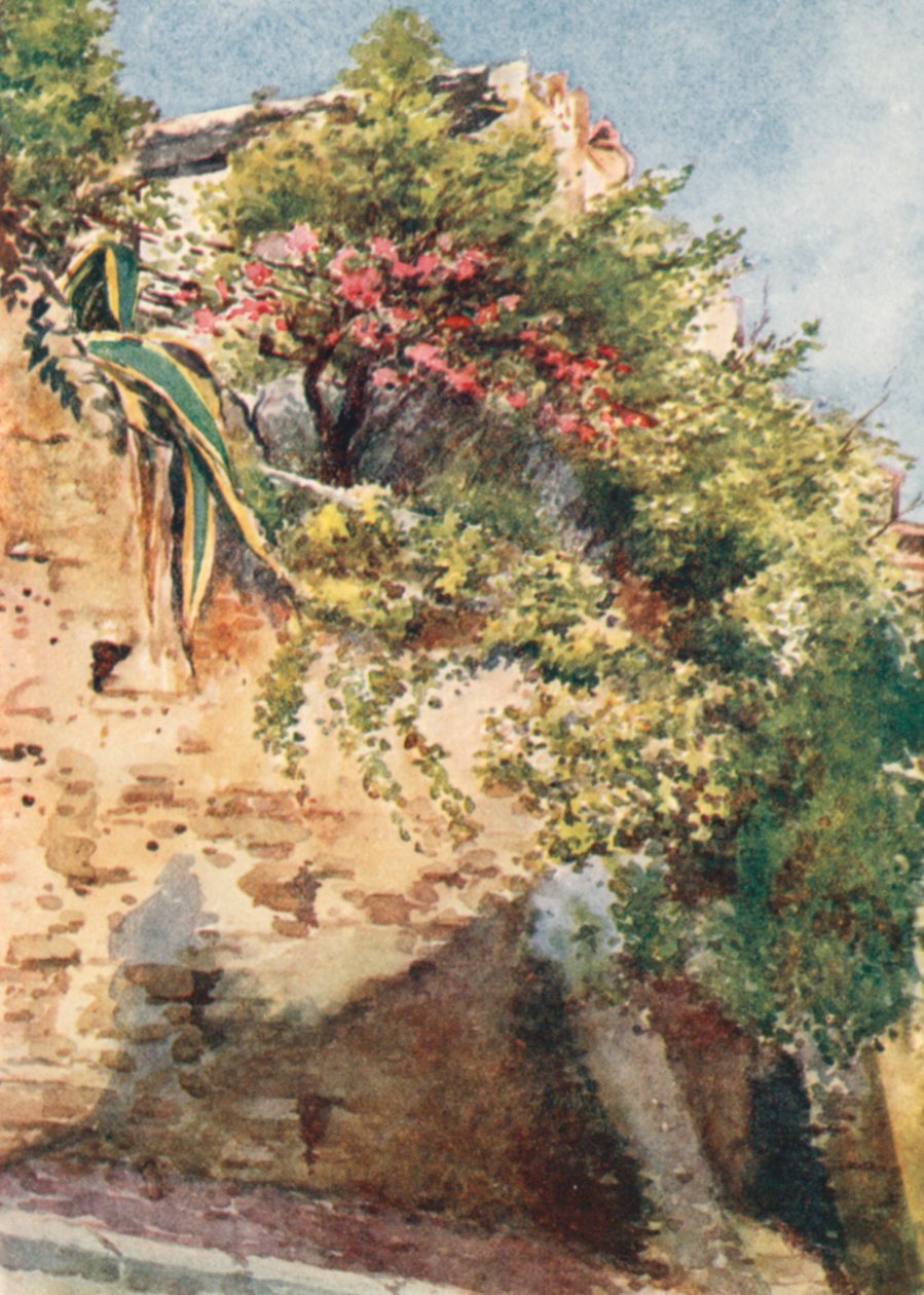 Uma esquina de rua, Cagnes (litografia a cores) de William Scott