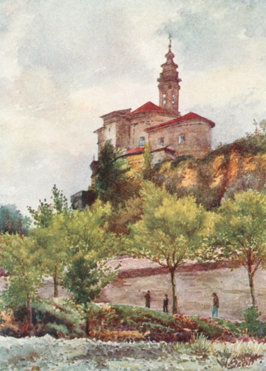 Igreja de S. Pons, Nice (litografia a cores) de William Scott