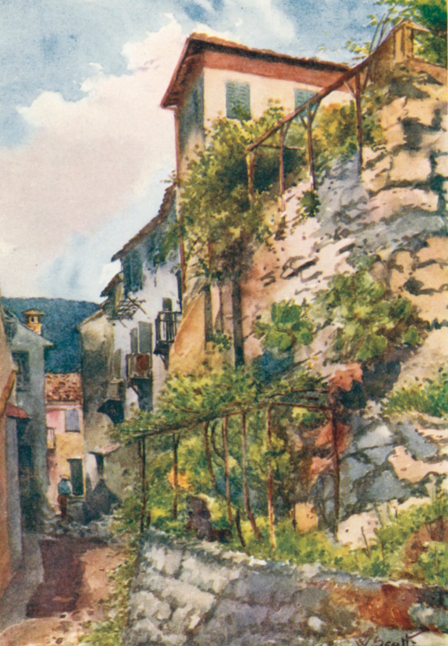 Rua em Falicon (litografia a cores) de William Scott