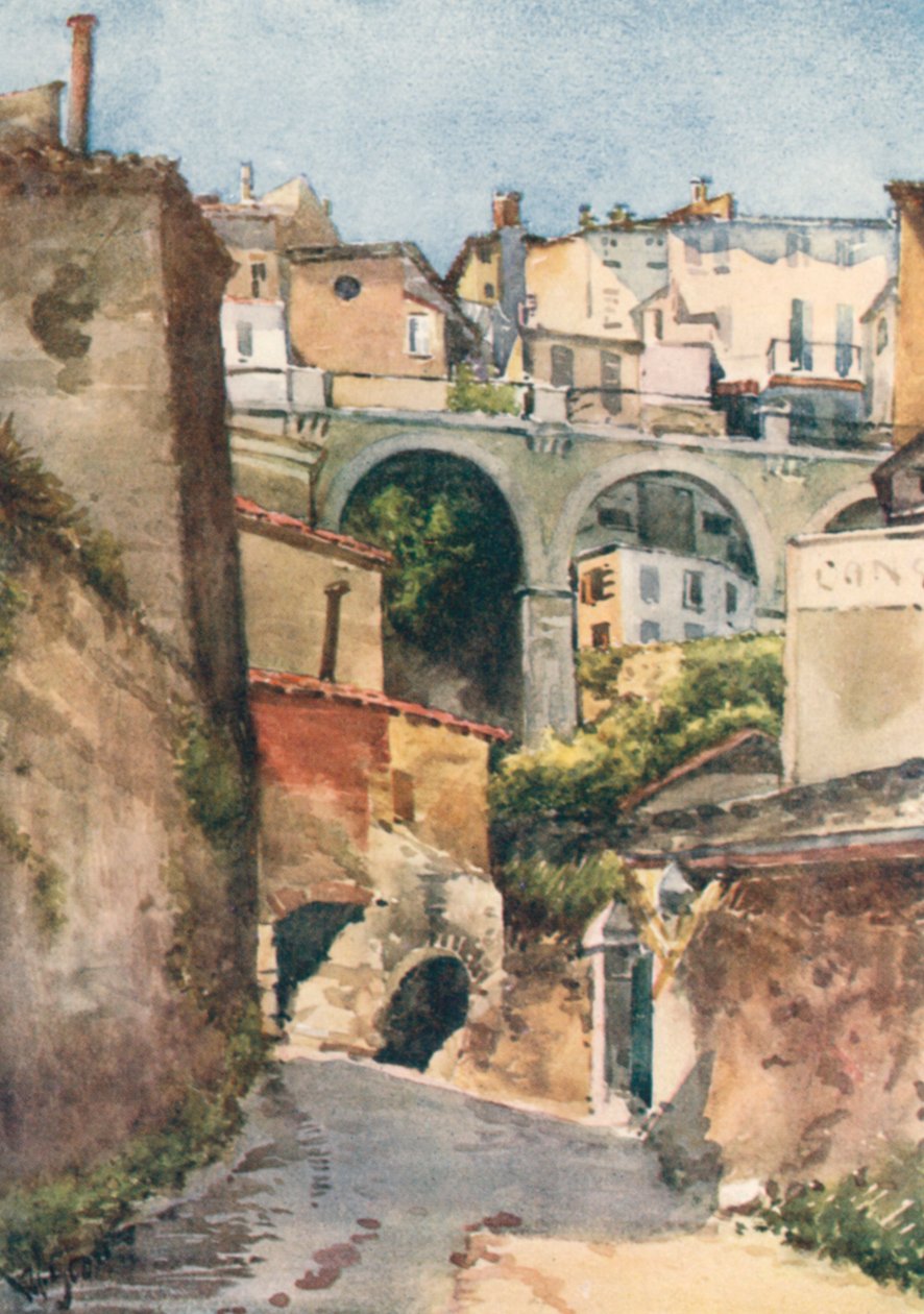 Rua em Grasse (litografia a cores) de William Scott