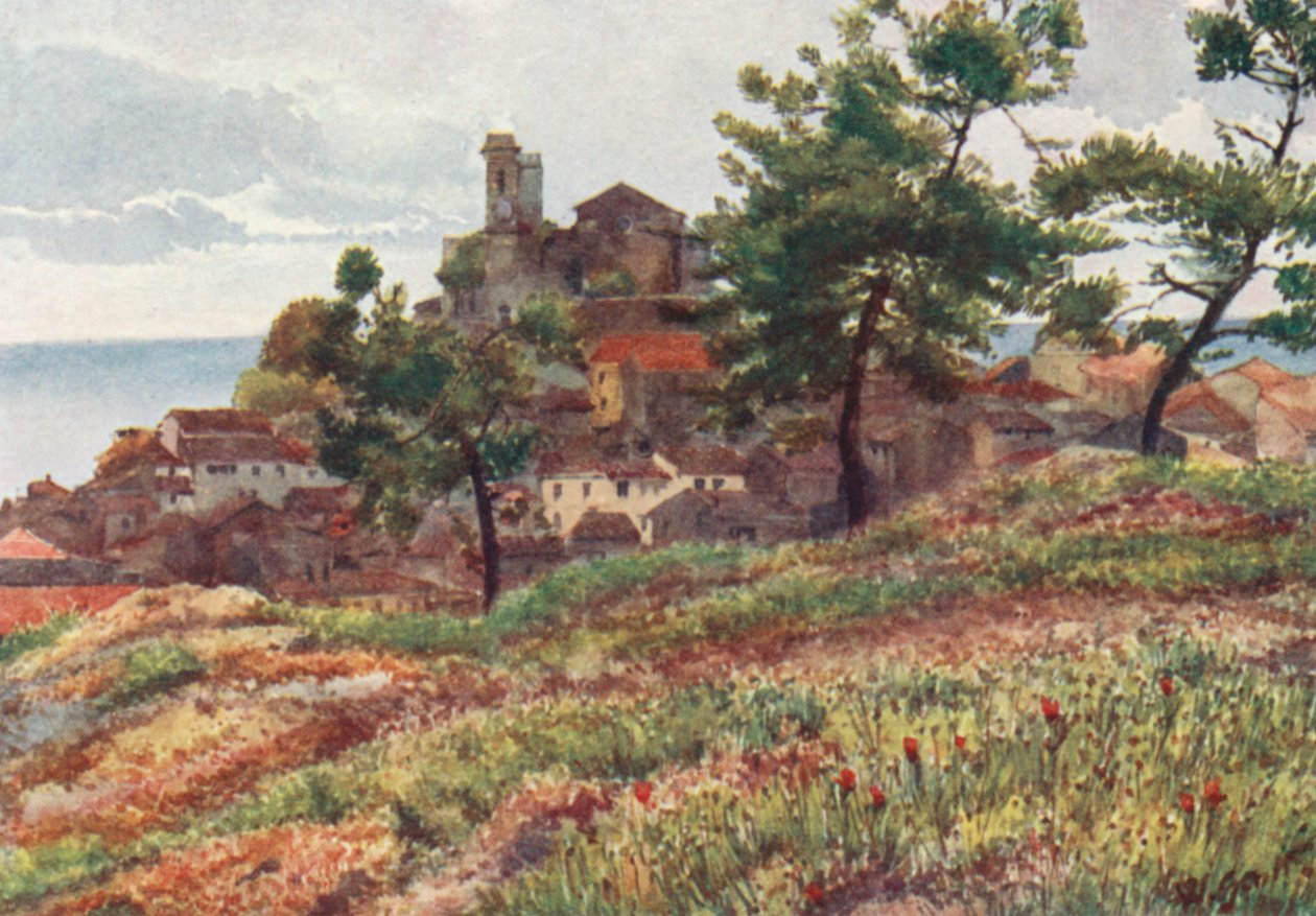 A Cidade Velha, Cannes (litografia a cores) de William Scott