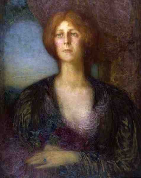 Retrato de uma Senhora (óleo sobre tela) de William Shackleton