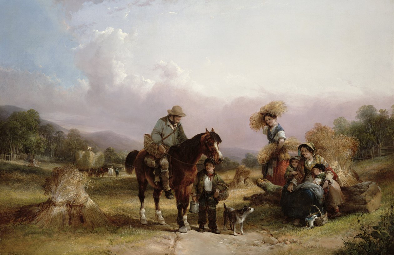 Harvesters saudação dois viajantes de William Shayer