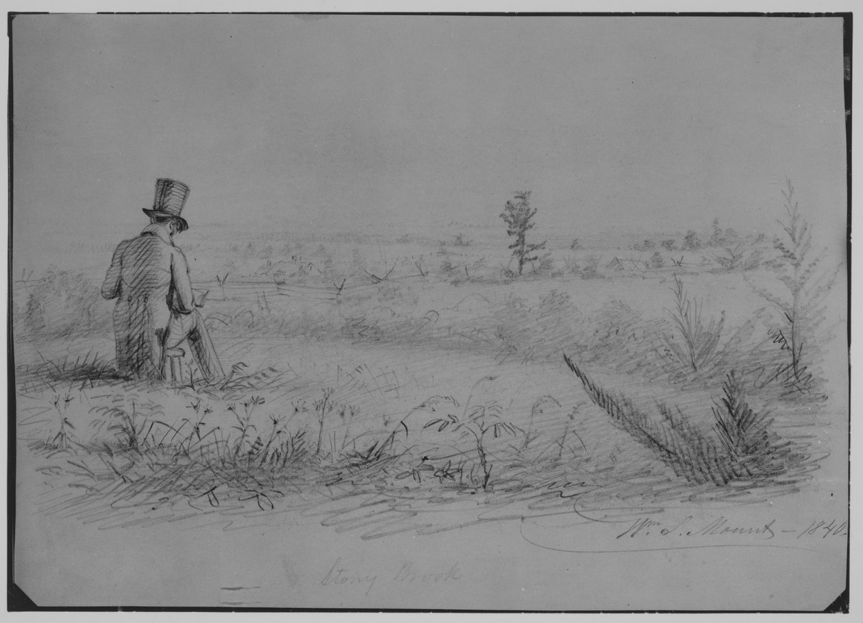Artista a desenhar em Stony Brook, Nova Iorque (do álbum de recortes McGuire) de William Sidney Mount