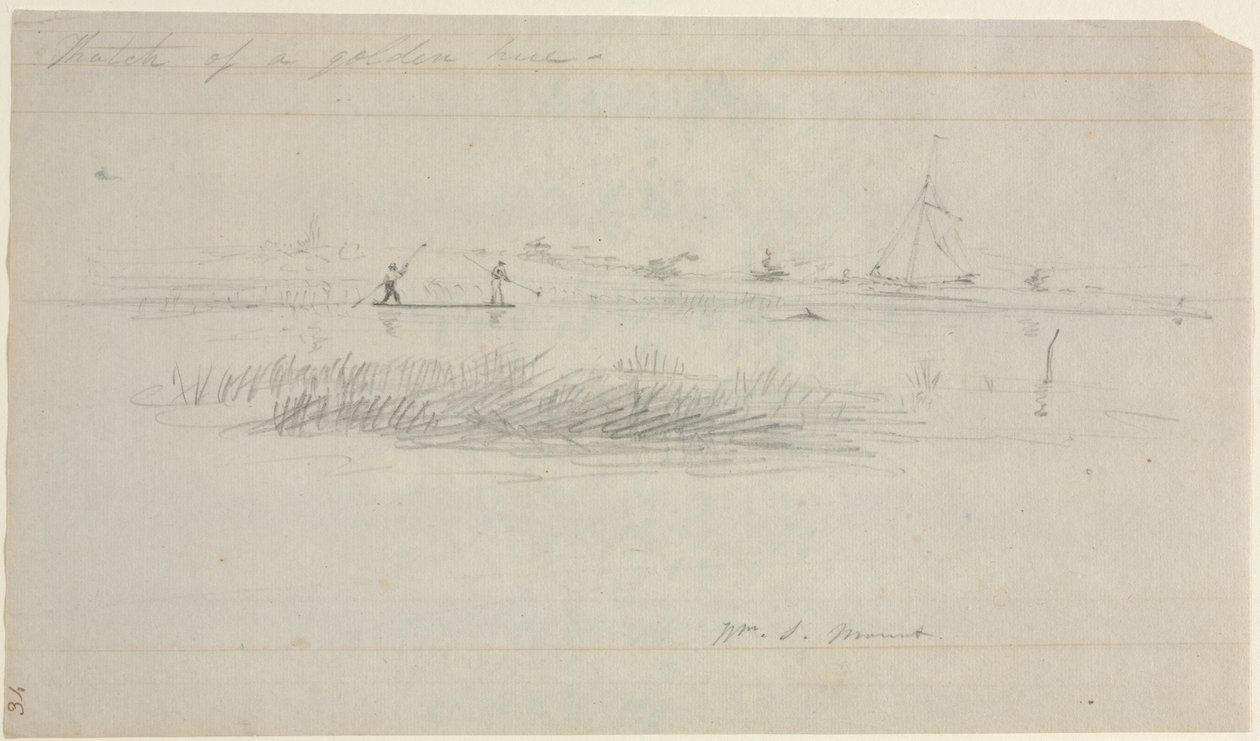 Enguia Spearing em Setauket, Long Island, Nova York de William Sidney Mount