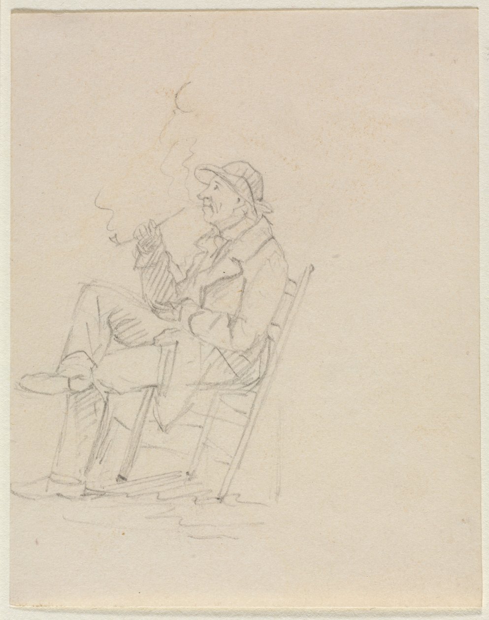 Homem fumando um cachimbo de William Sidney Mount
