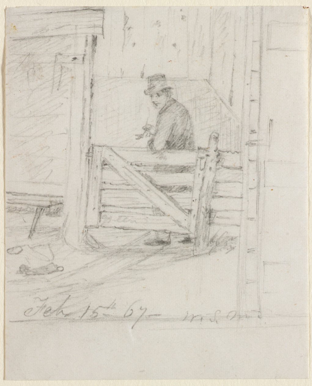 Descansando na cerca, 1867. de William Sidney Mount