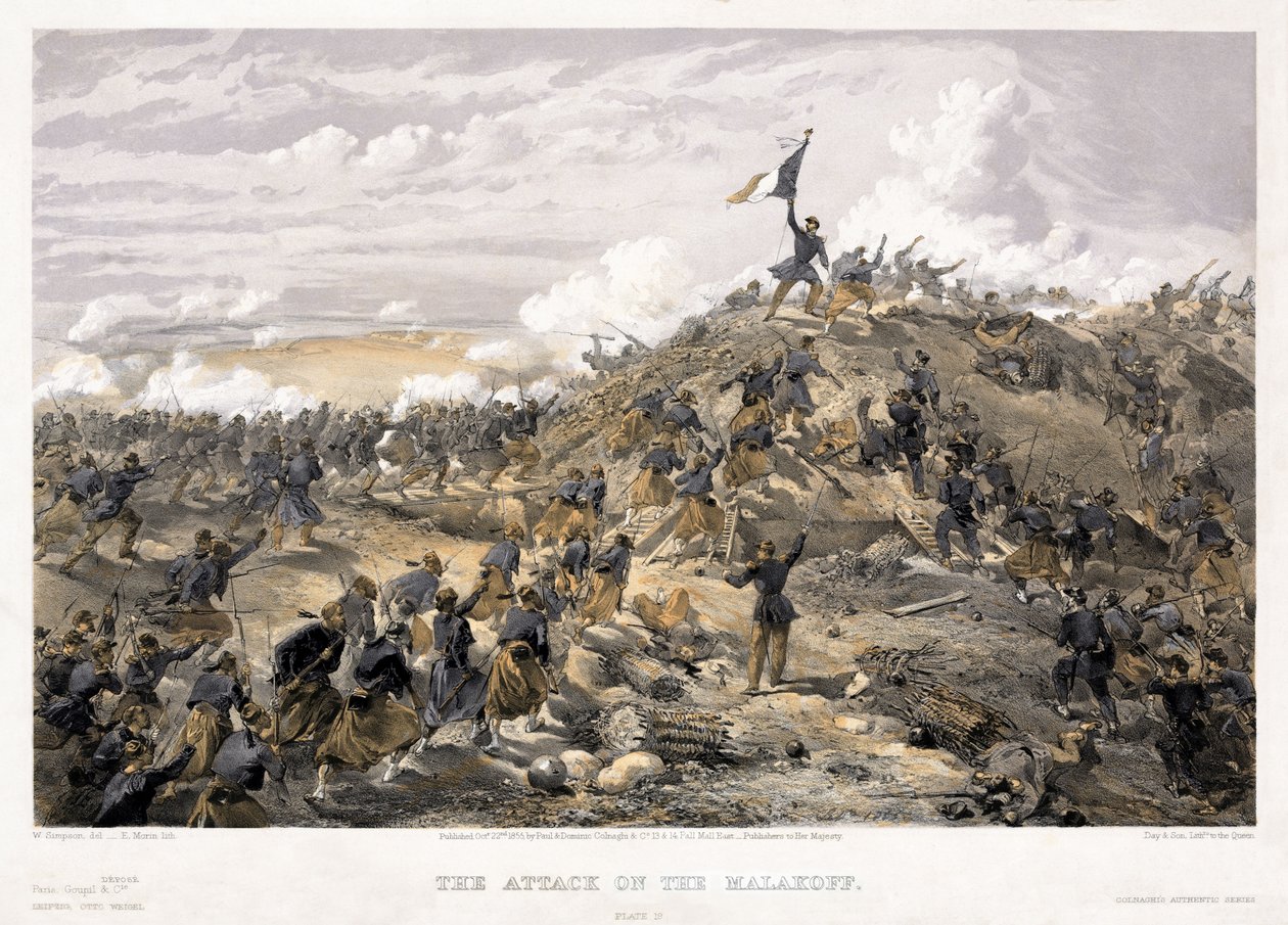 Ataque ao reduto de Malakoff em 7 de setembro de 1855, 1855 de William Crimea Simpson