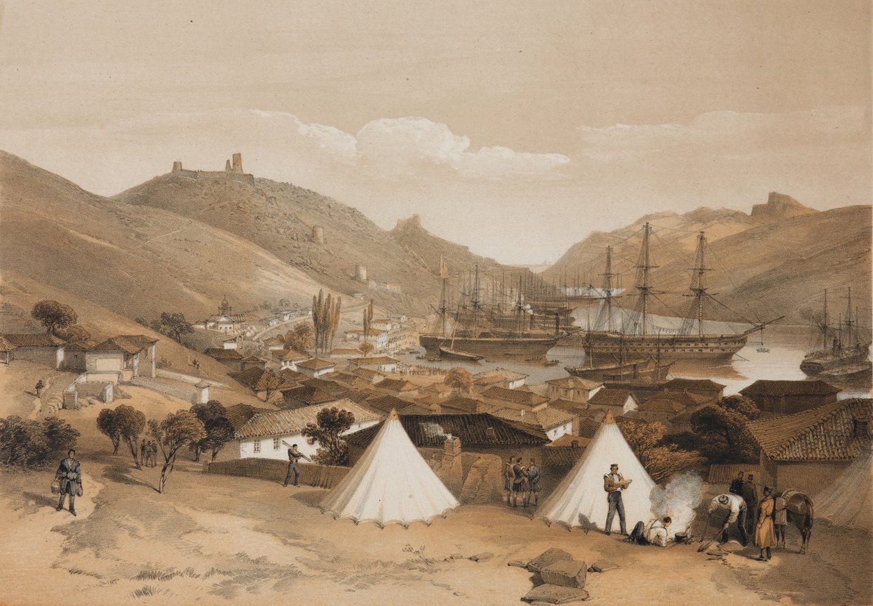 Balaclava. Vista para o mar, 1855 de William Crimea Simpson