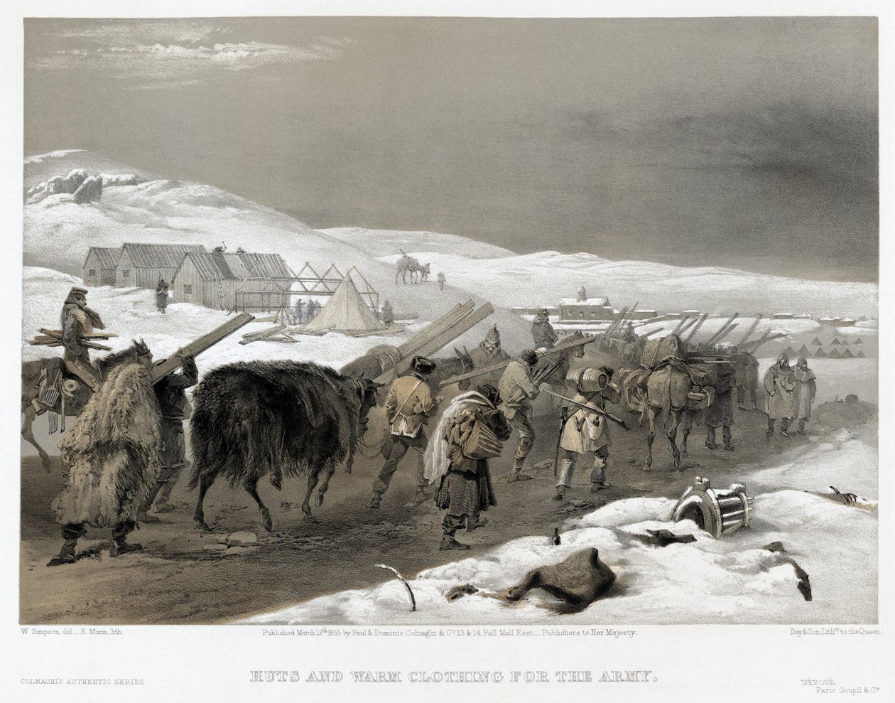 Tropas britânicas a caminho de Sebastopol, 1855 de William Crimea Simpson