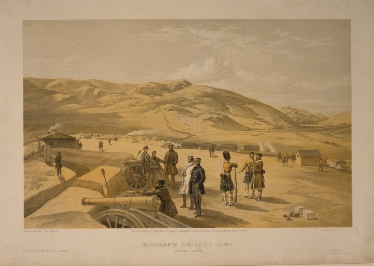 Campo da brigada das montanhas, 1855 de William Crimea Simpson