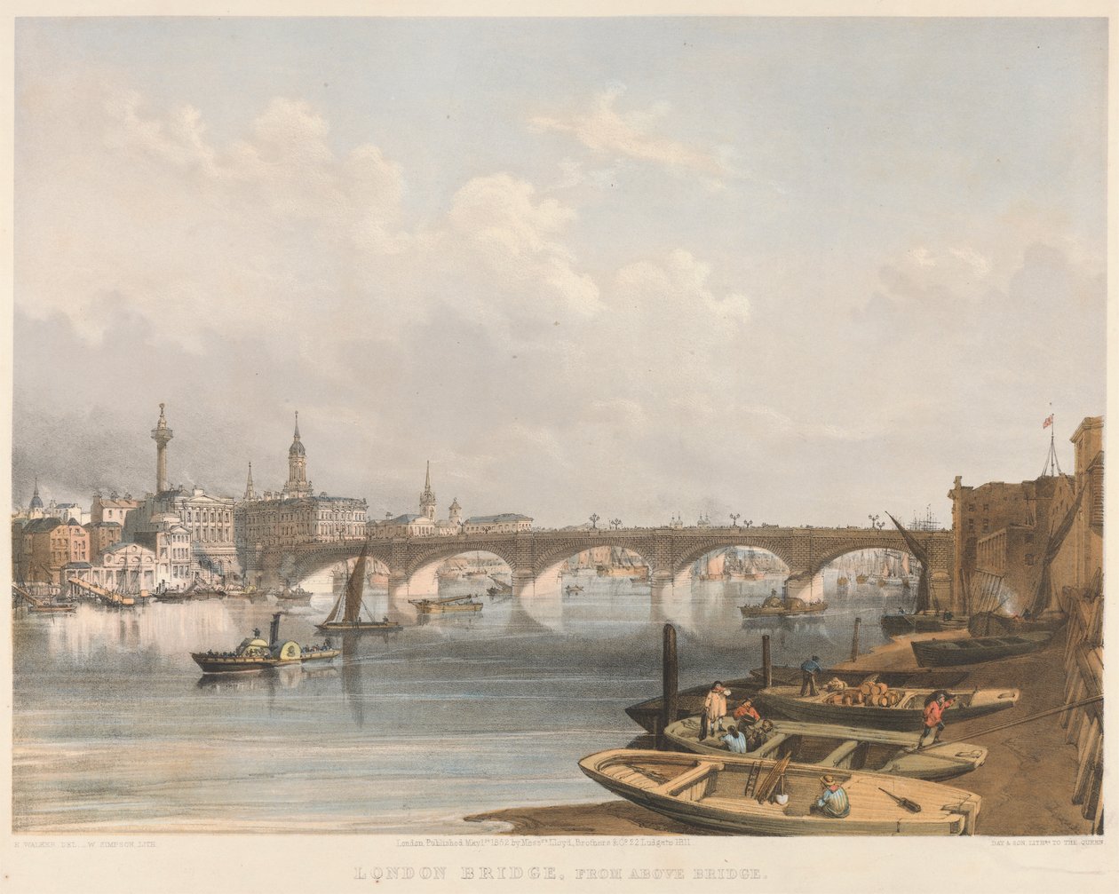 Ponte de Londres de cima da ponte de William Simpson