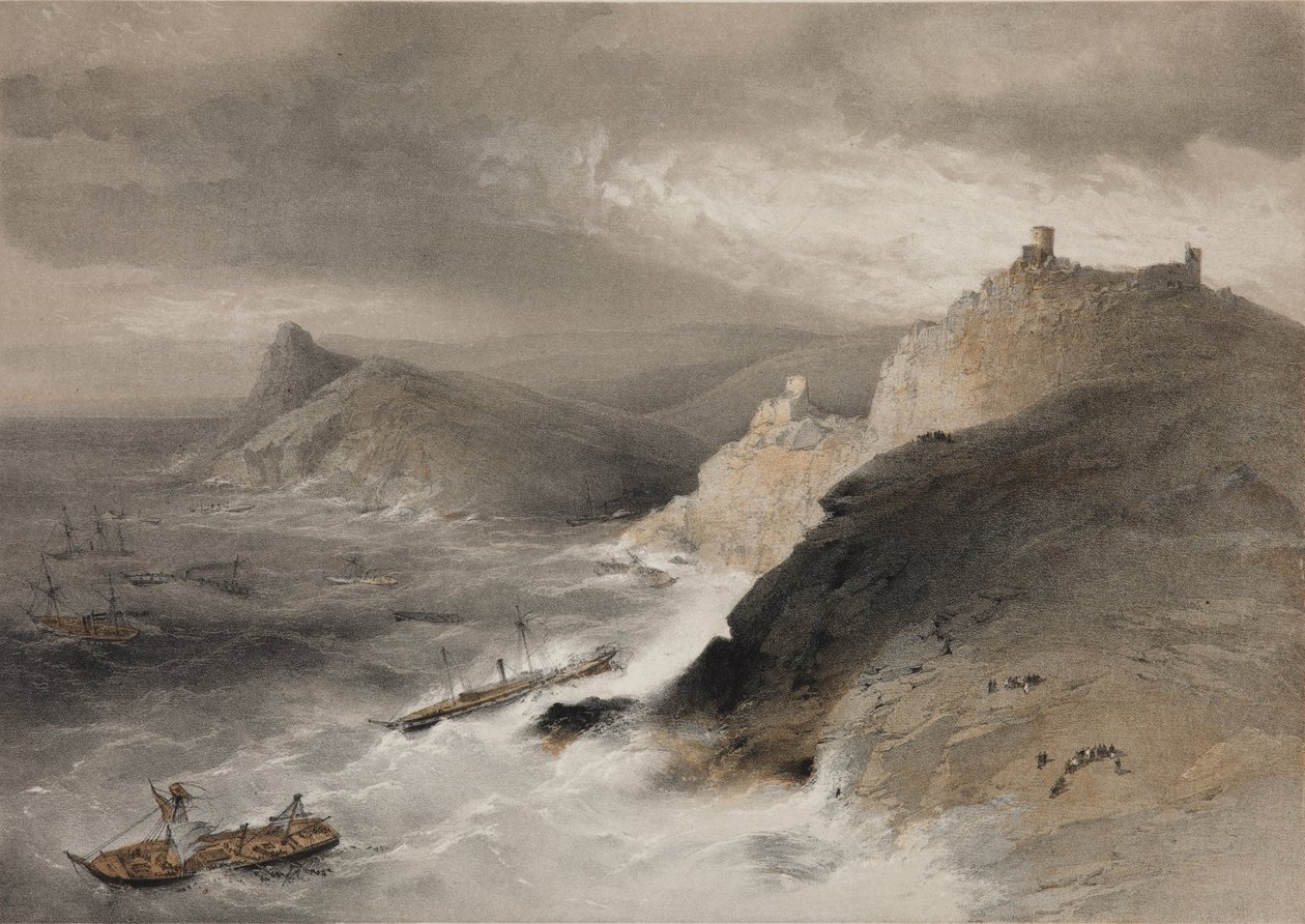 Tempestade na Baía de Balaklava em 14 de novembro de 1854, 1855 de William Crimea Simpson