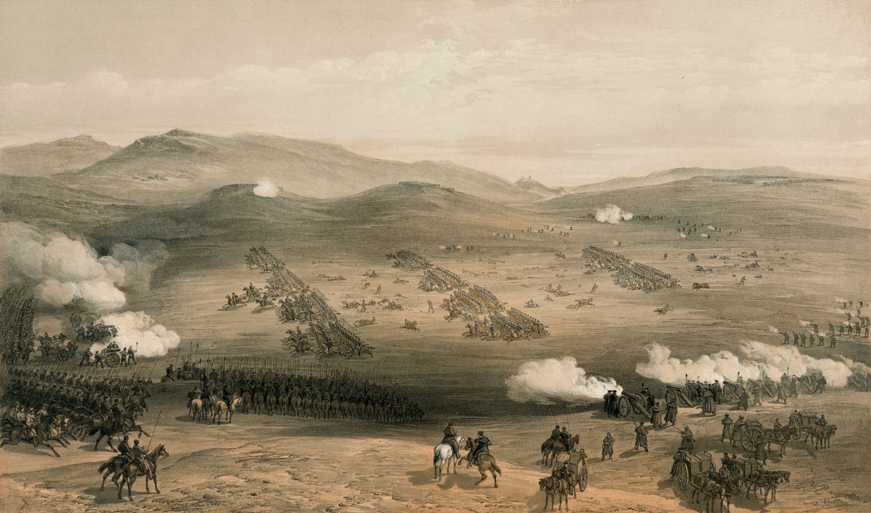 A Carga da Brigada Ligeira na Batalha de Balaclava, 25 de outubro de 1854, século XIX de William Crimea Simpson