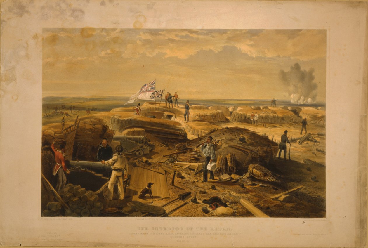 O interior do Redan tirado de sua face esquerda, 1855 de William Crimea Simpson