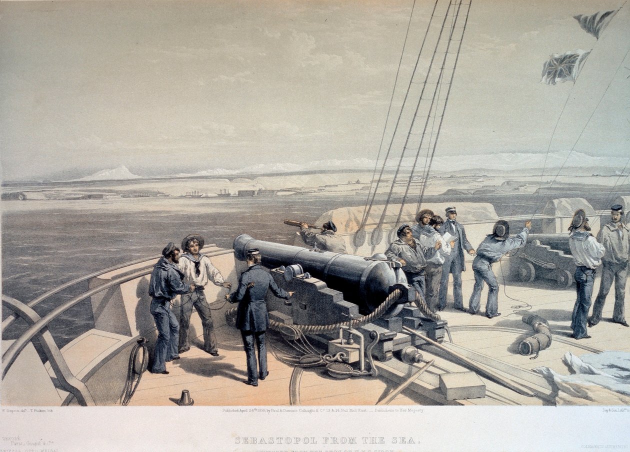 Vista de Sebastopol do mar, 1855. de William Simpson