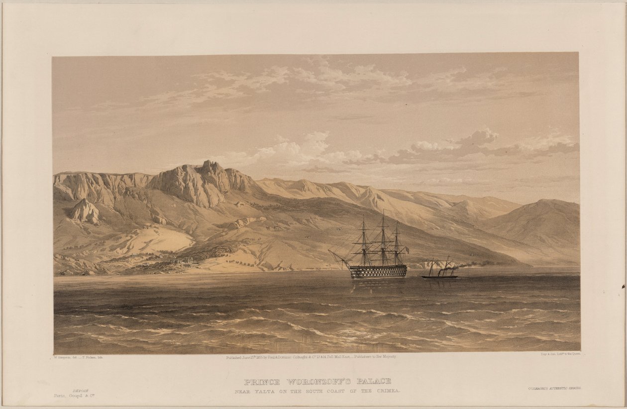 Vista do Palácio Vorontsovs, 1855 de William Crimea Simpson