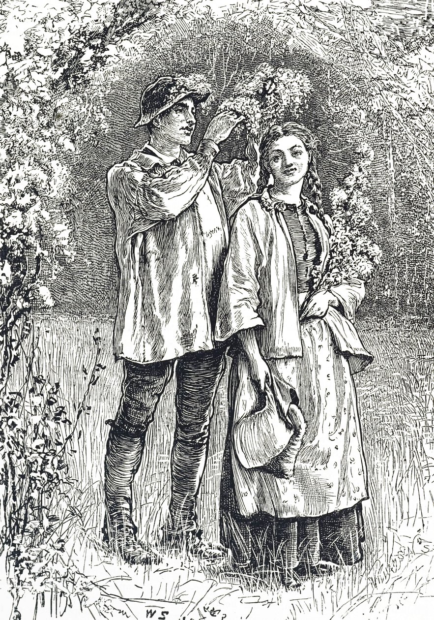 Gravura retratando a coroação da Rainha de Maio de William Small