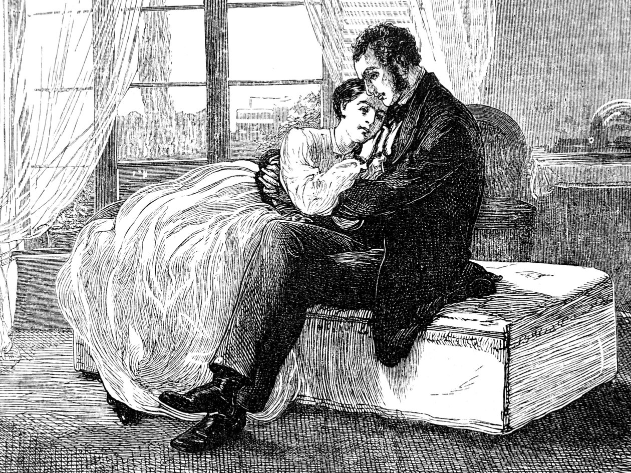 Ilustração que retrata a aceitação de uma proposta de casamento de William Small