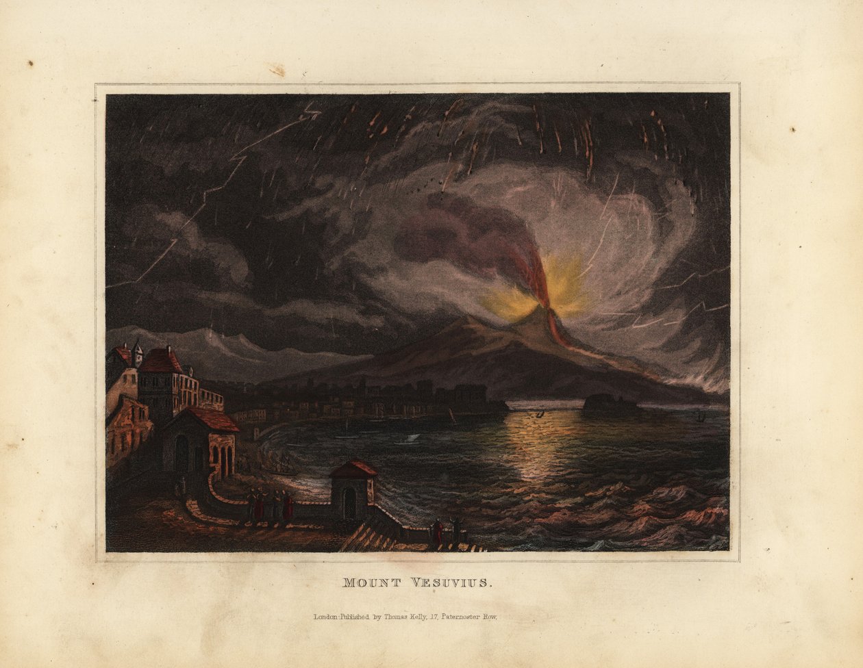 Monte Vesúvio em erupção no século XIX (gravura) de William Smellie