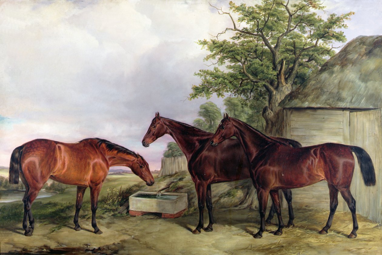 Caçadores em uma Paisagem de William Snr. Luker