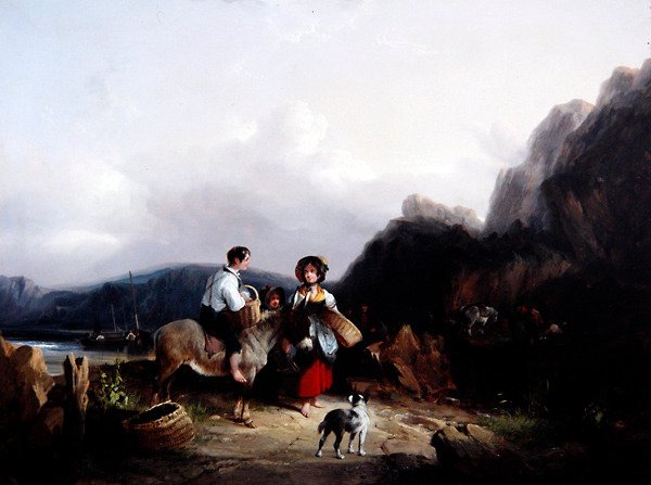 Paisagem Costeira (óleo sobre tela) de William Snr. Shayer