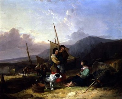 Pescadores na Orla Marítima de William Snr. Shayer