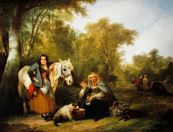 Acampamento Cigano (óleo sobre tela) de William Snr. Shayer