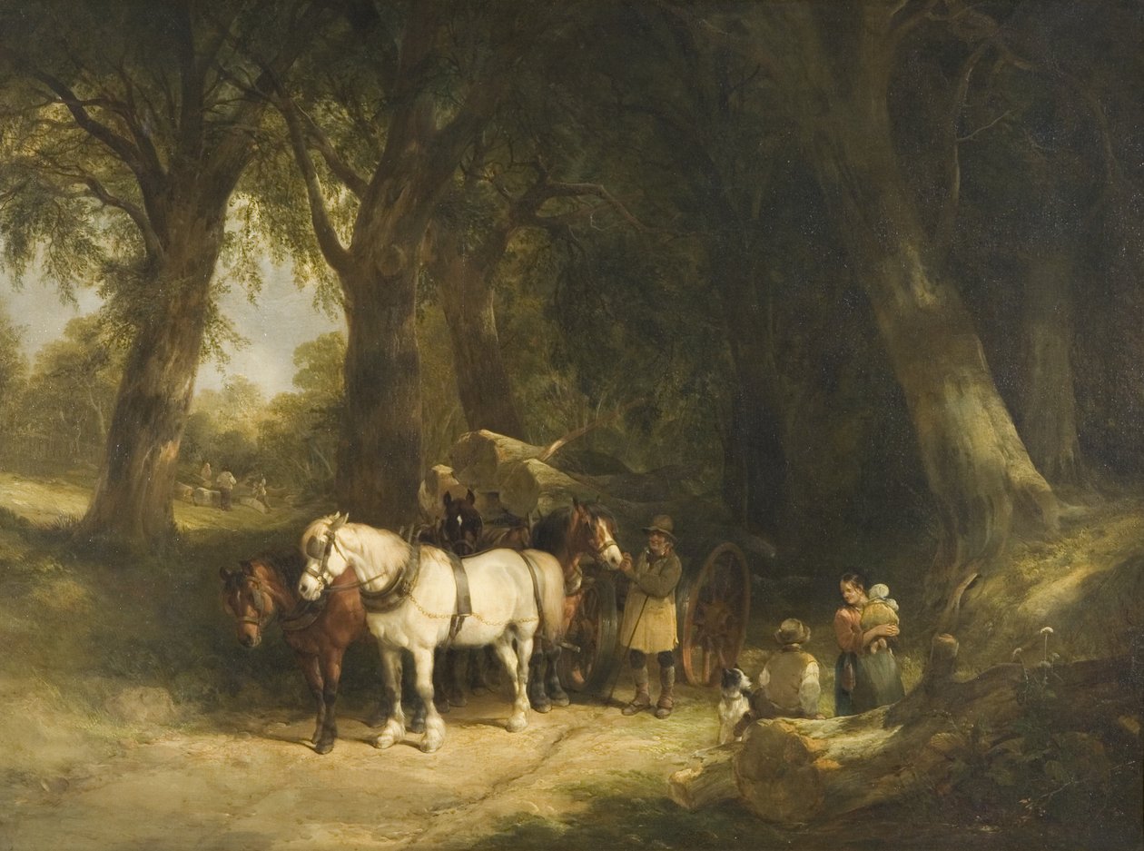 The Timber Wagon (óleo sobre tela) de William Snr. Shayer