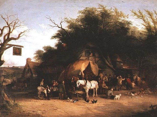 Viajantes descansando em um Country Inn de William Snr. Shayer