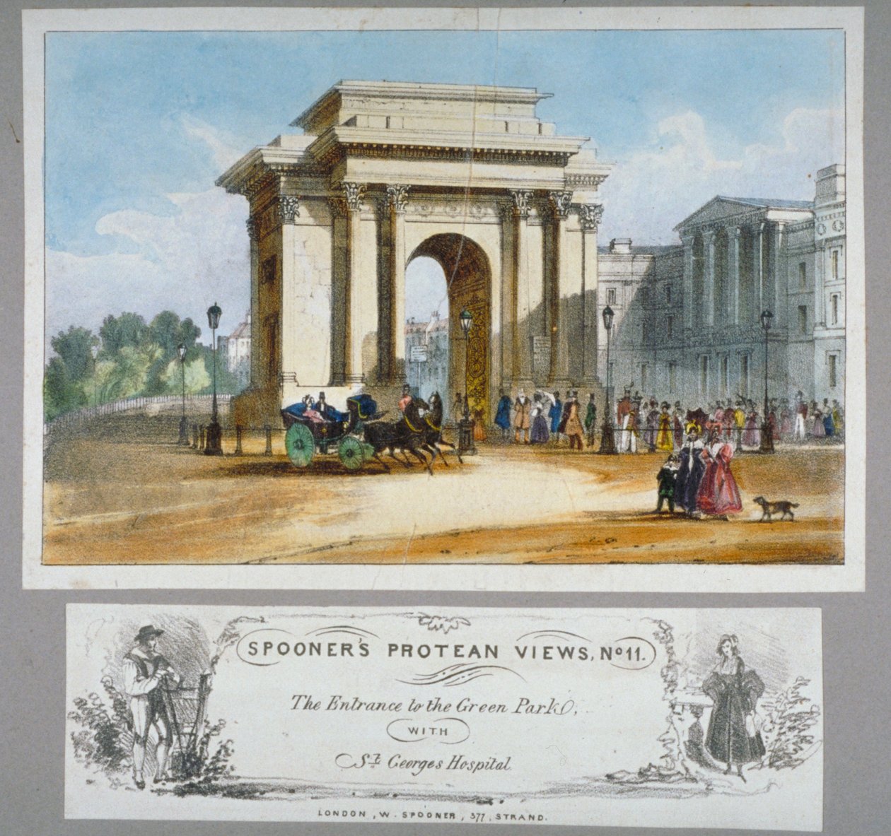 Hyde Park Corner, Londres, c1835.                                    de William Spooner