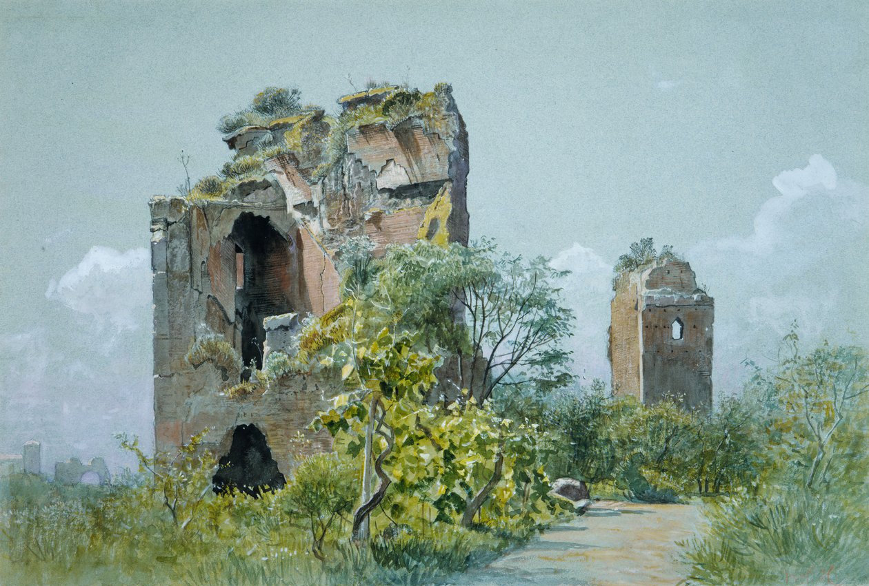 Banhos de Trajano Sette Sale, Villa Brancaccio, Roma, ca. 1882 de William Stanley Haseltine